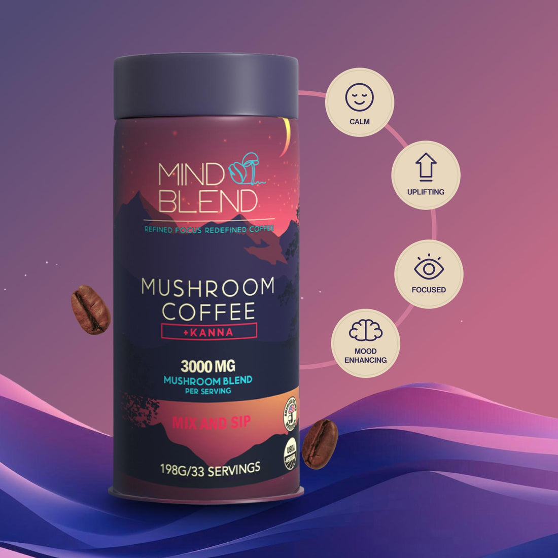 Mushroom coffee with Lion’s Mane and B vitamins