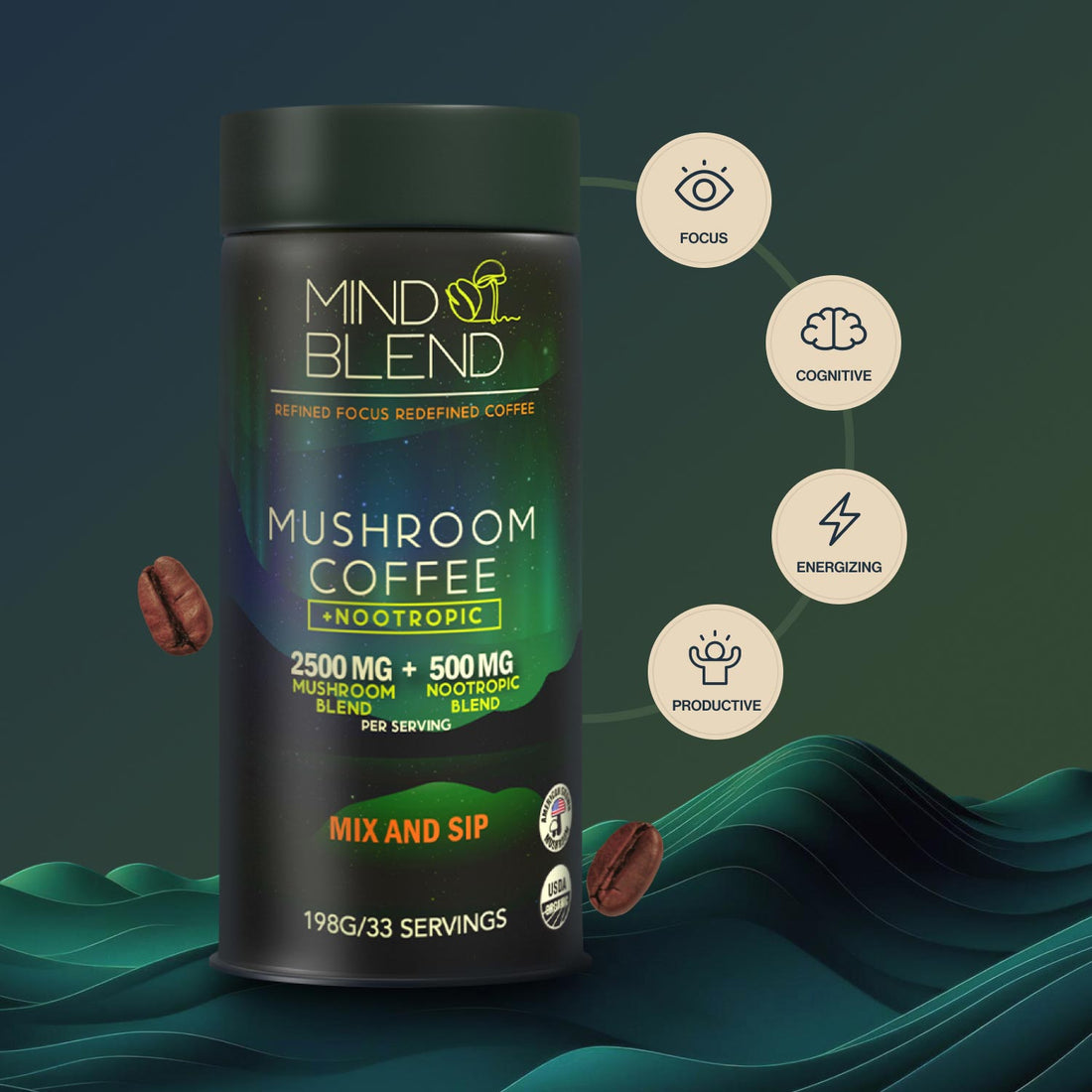 Focus-Enhancing Mushroom Coffee